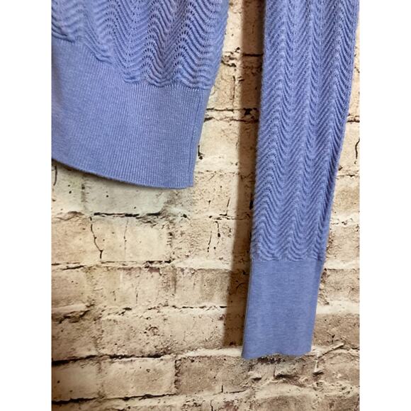 Burgess Pointelle Cardigan Women Large Silk Blend Baby Blue Soft Girl Beachy - Picture 6 of 12